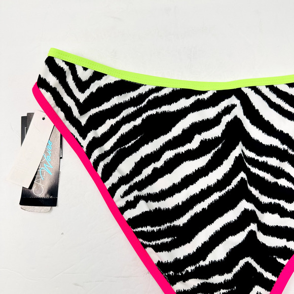 California Waves Womans Large Animal Hipster Bikini Swim Bottom Pink Green NWT - Picture 7 of 9